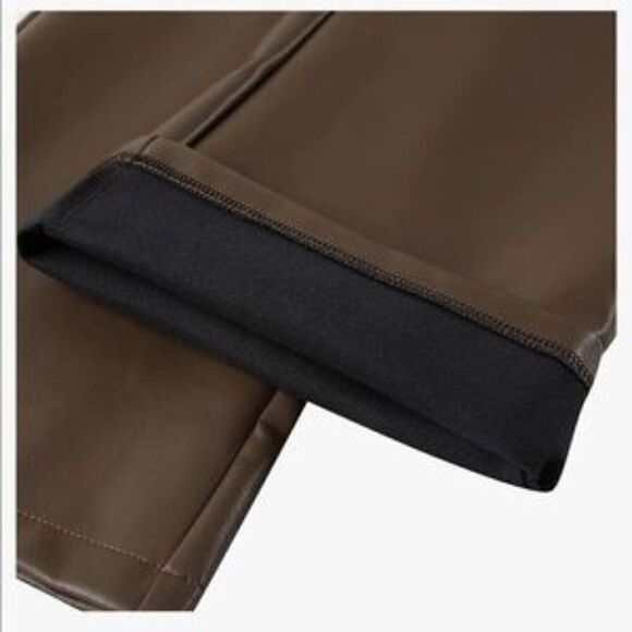 NEW Leather High Waist Straight Pants - Picture 6 of 8